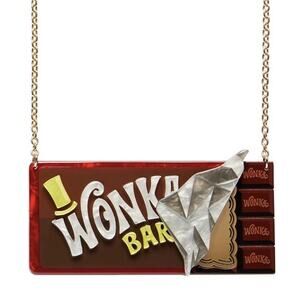 Erstwilder Winning Wonka Bar Necklace NIB Willy Wonka